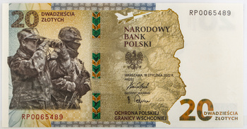Polska 20zł 2022 - Ochrona polskiej granicy wschodniej