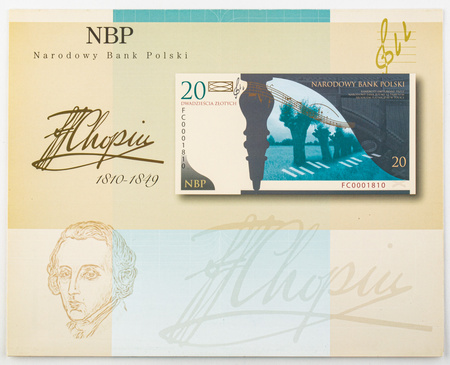 Polska 20zł 2010 - 200. rocznica urodzin Fryderyka Chopina