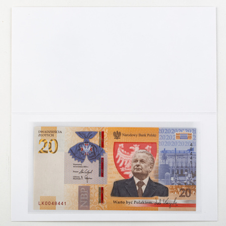 Polska 20zł 2021 - Lech Kaczyński. Warto być Polakiem.