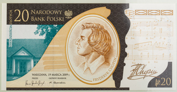 Polska 20zł 2010 - 200. rocznica urodzin Fryderyka Chopina