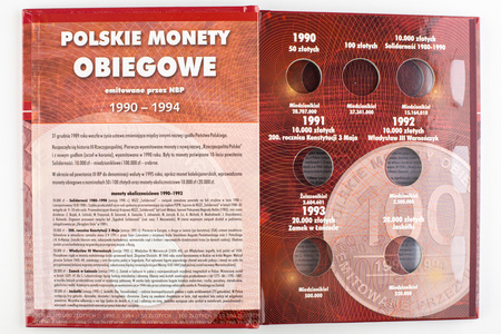 Klaser na polskie monety obiegowe 1990 - 1994